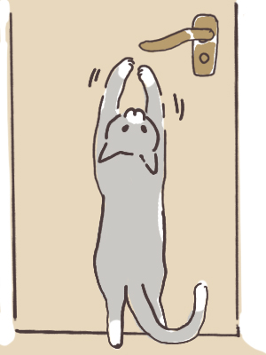 猫_ドアノブ