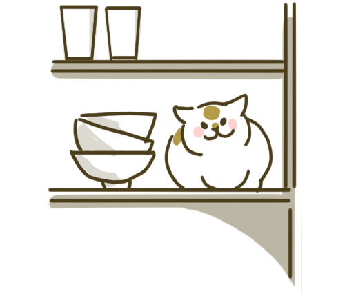 戸棚にちょこん