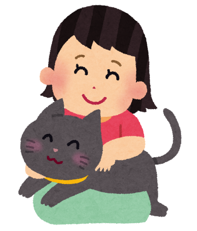 猫と遊ぶ女性