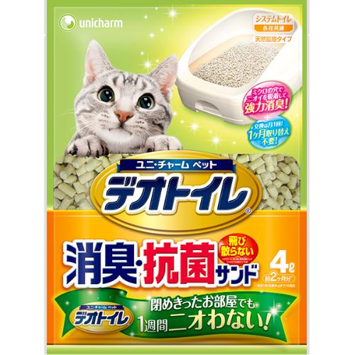 1週間消臭・抗菌デオトイレ飛び散らない消臭・抗菌サンド 4L