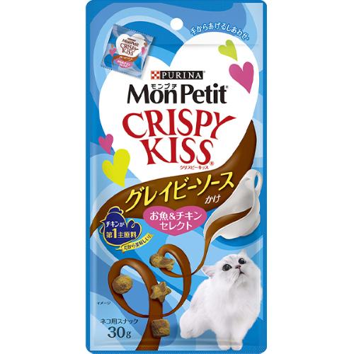 モンプチ クリスピーキッス グレイビーソースかけ お魚&チキンセレクト 30g