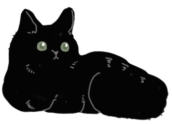 ソリッド・ブラック猫のイラスト