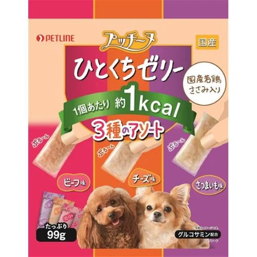 プッチーヌ ひとくちゼリー 国産若鶏ささみ 3種のアソート 99g
