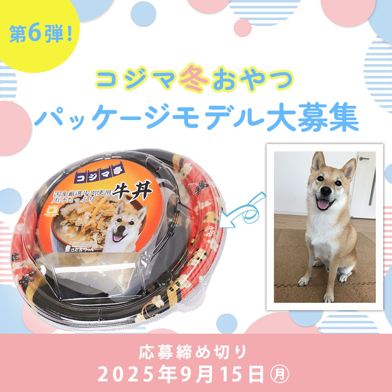【うちの子をモデルにしよう！】コジマオリジナル冬おやつパッケージモデル大募集！